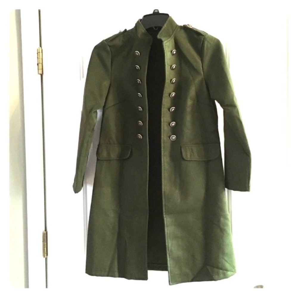 Dark Green military style jacket - Small -NEW!